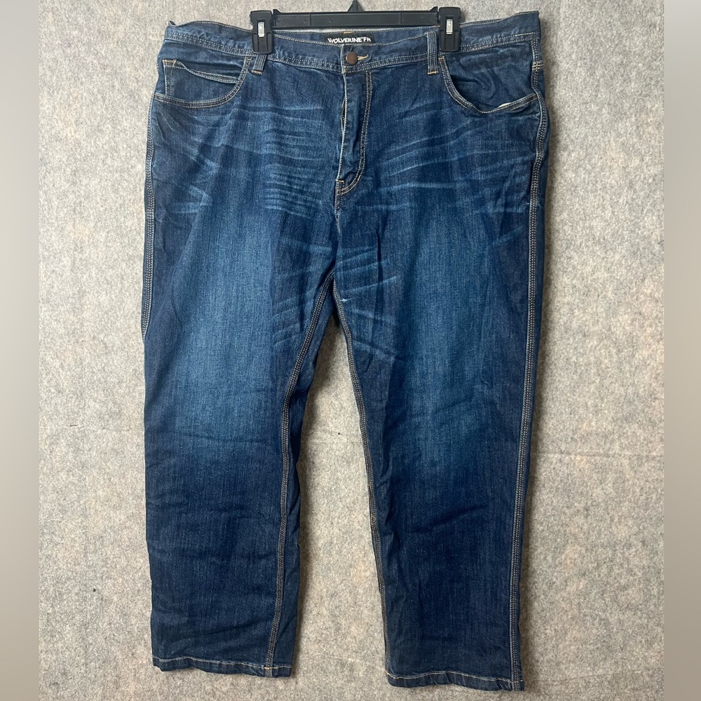 Wolverine FR Men's Size 44 Fire Resistant Blue Denim straight‎ work Jeans